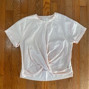 light pink twisty front workout top